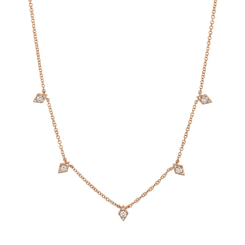 0.19Ct 14K Rose Gold Diamond Necklace
