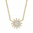 0.15Ct 14K Yellow Gold Diamond Starburst Necklace