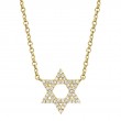 0.11Ct 14K Yellow Gold Diamond Star Of David Necklace