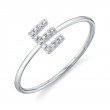 0.05Ct 14K White Gold Diamond Lady's Ring - Initial E