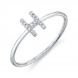 0.05Ct 14K White Gold Diamond Lady's Ring - Initial H