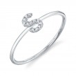 0.04Ct 14K White Gold Diamond Lady's Ring - Initial S