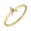0.04Ct 14K Yellow Gold Diamond Lady's Ring - Initial A