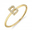0.06Ct 14K Yellow Gold Diamond Lady's Ring - Initial B