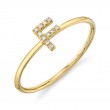 0.04Ct 14K Yellow Gold Diamond Lady's Ring - Initial F