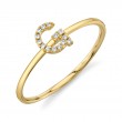 0.05Ct 14K Yellow Gold Diamond Lady's Ring - Initial G