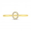 0.04Ct 14K Yellow Gold Diamond Lady's Ring - Initial O
