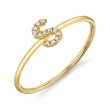 0.04Ct 14K Yellow Gold Diamond Lady's Ring - Initial S