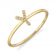 0.03Ct 14K Yellow Gold Diamond Lady's Ring - Initial Y