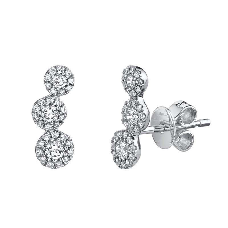 0.36Ct 14K White Gold Diamond Stud Earrings