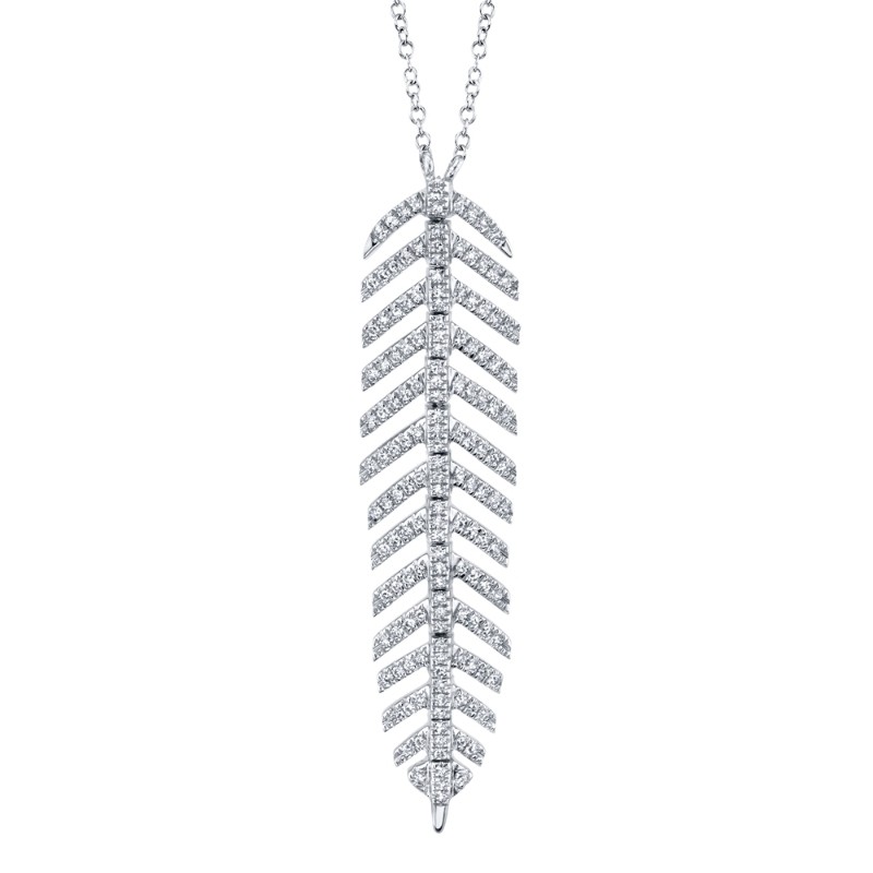 0.29Ct Diamond Feather Necklace