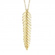 0.29Ct 14K Yellow Gold Diamond Feather Necklace