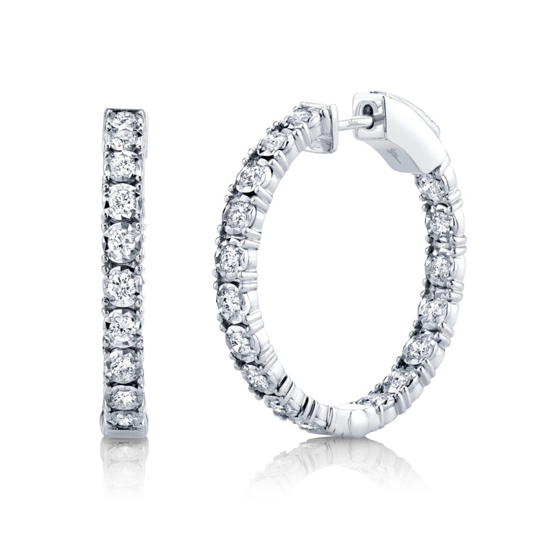 1.06Ct Diamond Hoop Earrings