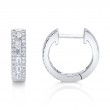 0.34Ct 14K White Gold Diamond Baguette Huggie Earrings