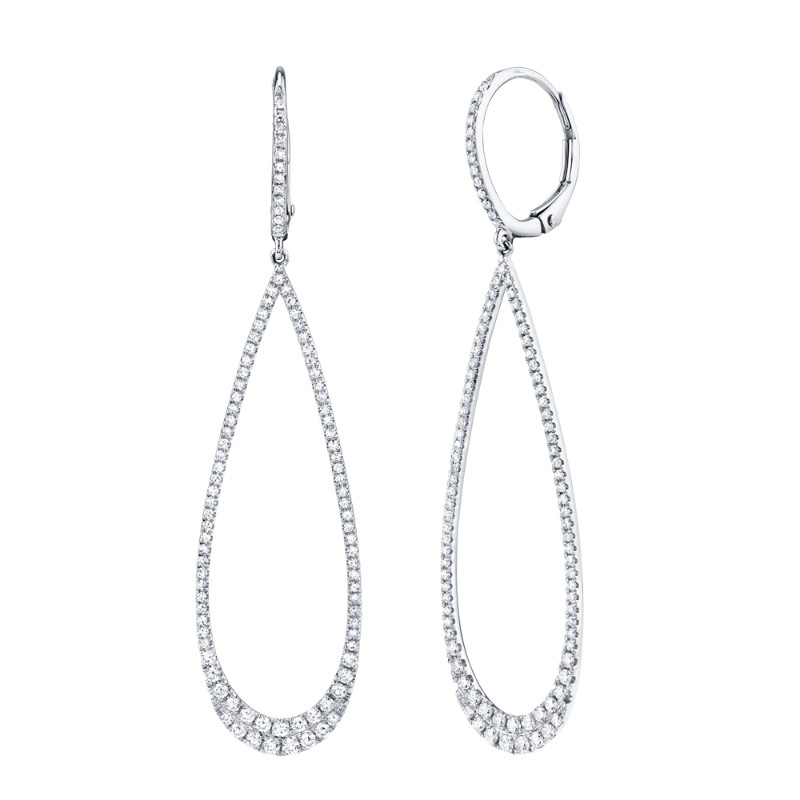 0.80Ct 14K White Gold Diamond Earrings