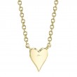 0.05ct 14k Yellow Gold Diamond Pave Heart Necklace