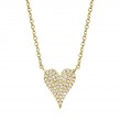0.11ct 14k Yellow Gold Diamond pav? Heart Necklace