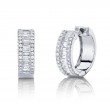 0.49Ct 14K White Gold Diamond Baguette Huggie Earrings