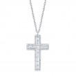 0.31Ct 14K White Gold Diamond Baguette Cross Necklace