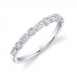 A 14K White Gold Band That Is Set With Diamonds Weighing .14 Carat. G/H, Vs-Si
