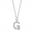 0.05Ct 14K White Gold Diamond Necklace - Initial G