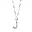 14k White Gold 0.04ctw Diamond Initial Necklace