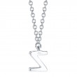 0.04Ct 14K White Gold Diamond Necklace - Initial Z