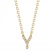 0.03Ct 14K Yellow Gold Diamond Necklace - Initial Y