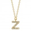0.04Ct 14K Yellow Gold Diamond Necklace - Initial Z