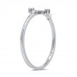 0.09Ct 14K White Gold Diamond Cross Ring