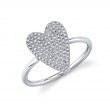 0.26Ct 14K White Gold Diamond Pave Heart Lady's Ring