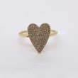 0.26Ct 14K Yellow Gold Diamond Pave Heart Lady's Ring