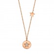 0.03Ct 14K Rose Gold Diamond Pave Star Disc Necklace