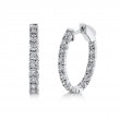 0.90Ct 14K White Gold Diamond Oval Hoop Earrings