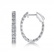 0.90Ct 14K White Gold Diamond Oval Hoop Earrings
