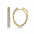 0.90Ct 14K Yellow Gold Diamond Oval Hoop Earrings
