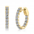 0.47Ct 14K Yellow Gold Diamond Oval Hoop Earrings