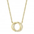 0.07ct 14k Yellow Gold Diamond Circle Necklace