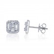 0.43Ct 14K White Gold Diamond Baguette Stud Earrings