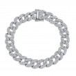 4.36Ct 14K White Gold Diamond Pave Link Bracelet