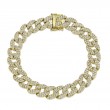4.36Ct 14K Yellow Gold Diamond Pave Link Bracelet