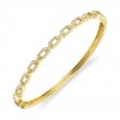 0.44Ct 14K Yellow Gold Diamond Link Bangle