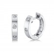 0.11Ct 14K White Gold Diamond Huggie Earrings