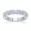 A 14K White Gold And Diamond Baguette Band That Is Set With Diamonds Weighing .46 Carat Total. G/H, Vs-Si