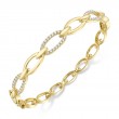 0.54Ct 14K Yellow Gold Diamond Link Bangle