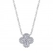 0.41Ct 14K White Gold Diamond Pear Clover Necklace