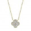 0.41Ct 14K Yellow Gold Diamond Pear Clover Necklace