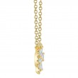0.41Ct 14K Yellow Gold Diamond Pear Clover Necklace