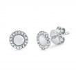 0.10Ct 14K White Gold Diamond Circle Stud Earrings