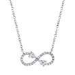0.22Ct 14K White Gold Diamond Pear Infinity Necklace